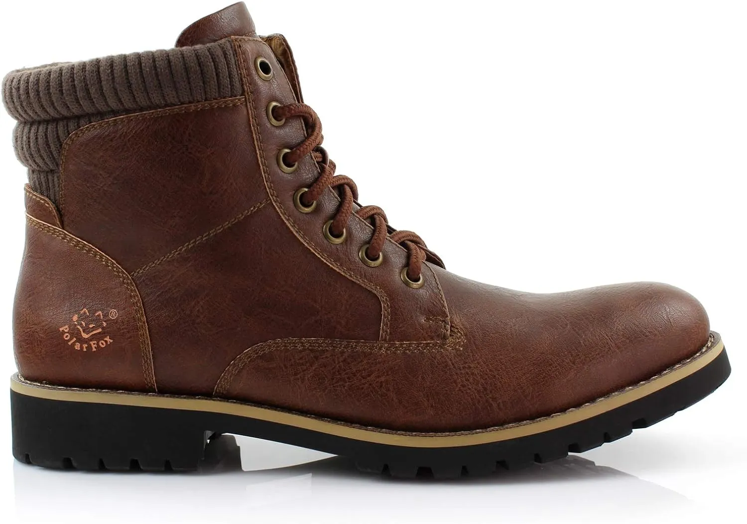 Polar Fox Knoxville MPX806068 Mens Casual Work Laced Classic Motorcycle Combat Zipper Boots