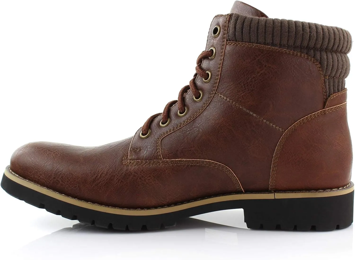 Polar Fox Knoxville MPX806068 Mens Casual Work Laced Classic Motorcycle Combat Zipper Boots