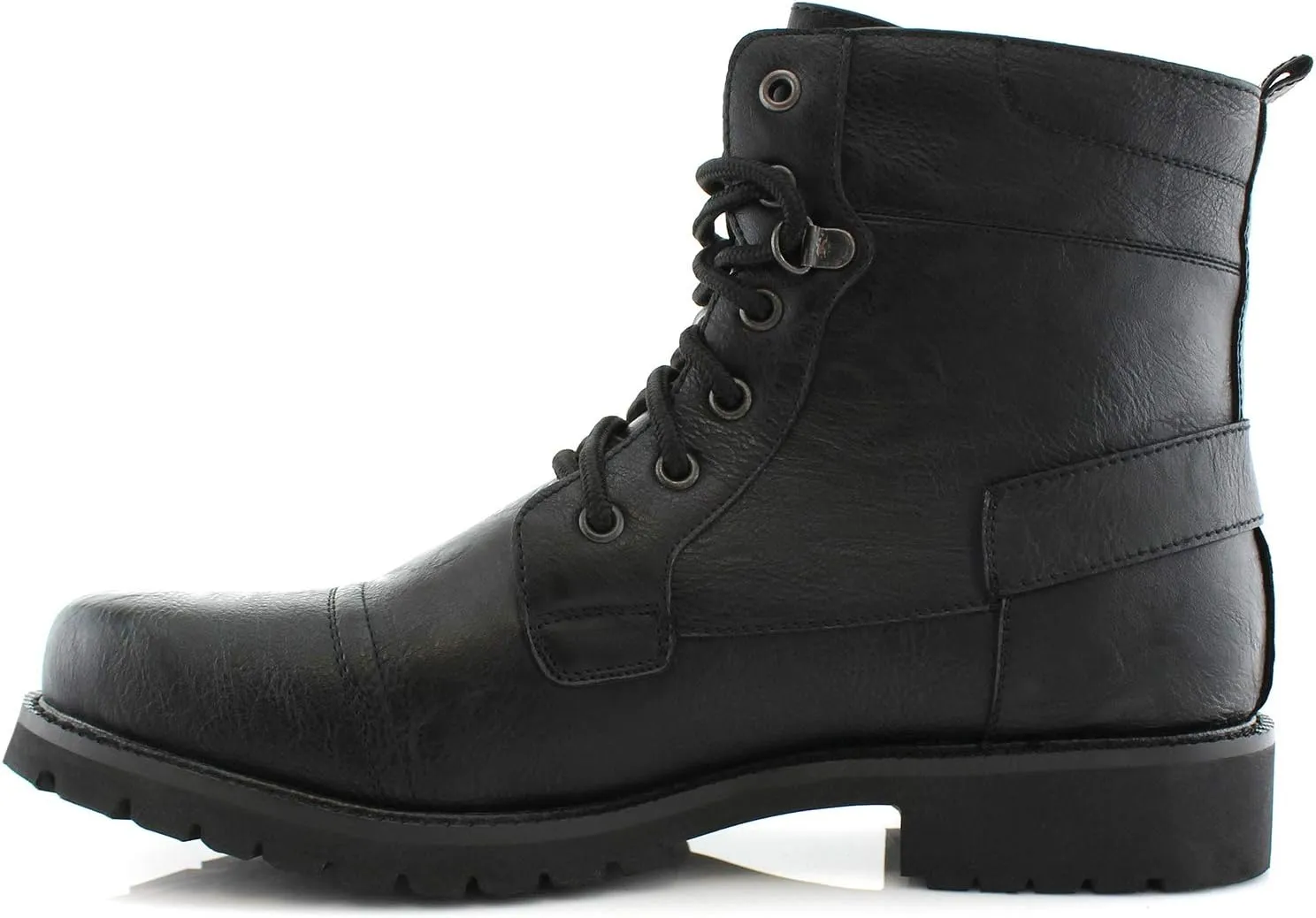 Polar Fox Mens Vegan Leather Winter Boots, with Faux Fur Lined Option