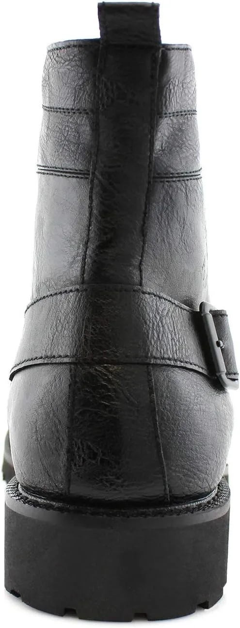 Polar Fox Mens Vegan Leather Winter Boots, with Faux Fur Lined Option