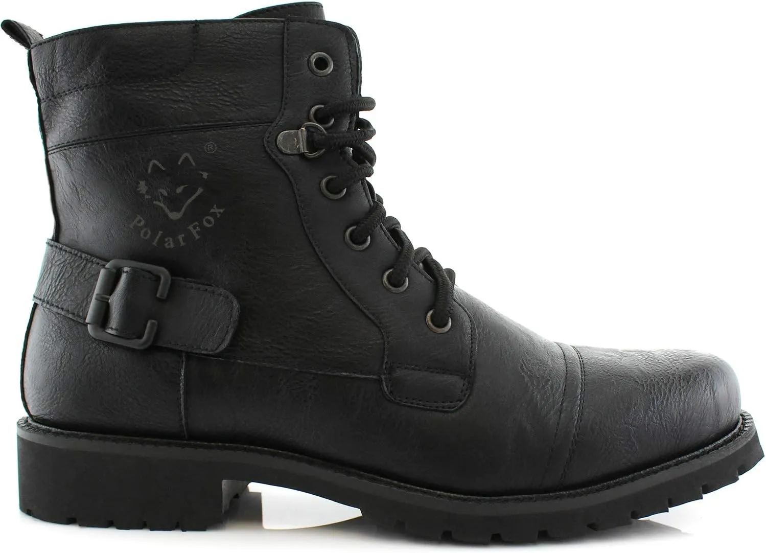 Polar Fox Mens Vegan Leather Winter Boots, with Faux Fur Lined Option