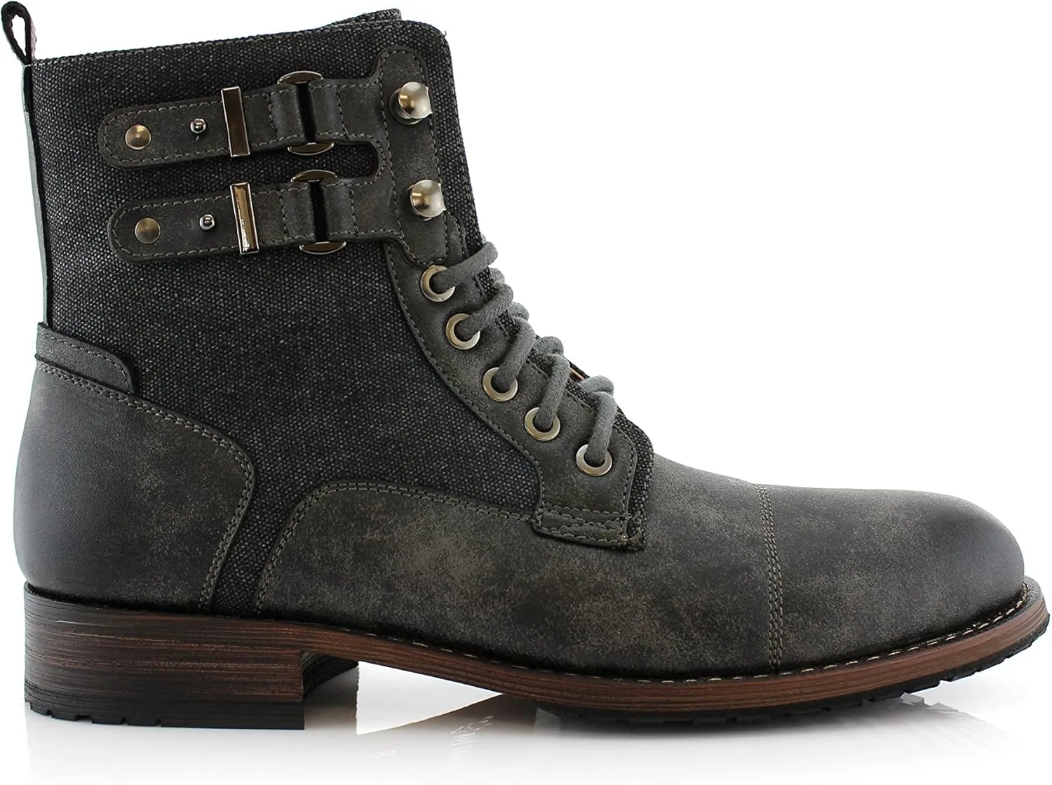 Polar Fox Mitch MPX808576 Mens Casual Cap Toe Boot Motorcycle Zipper Boots Men