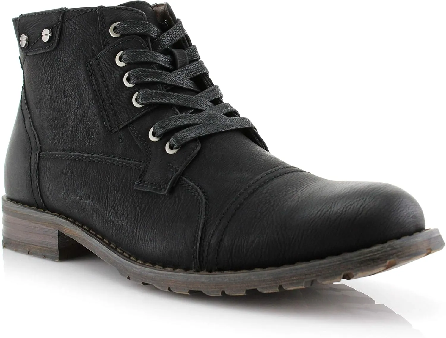 Polar Fox Ronny MPX806037 Mens Casual Work Lace Up Classic Motorcycle Combat Boots