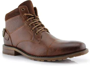 Polar Fox Ronny MPX806037 Mens Casual Work Lace Up Classic Motorcycle Combat Boots