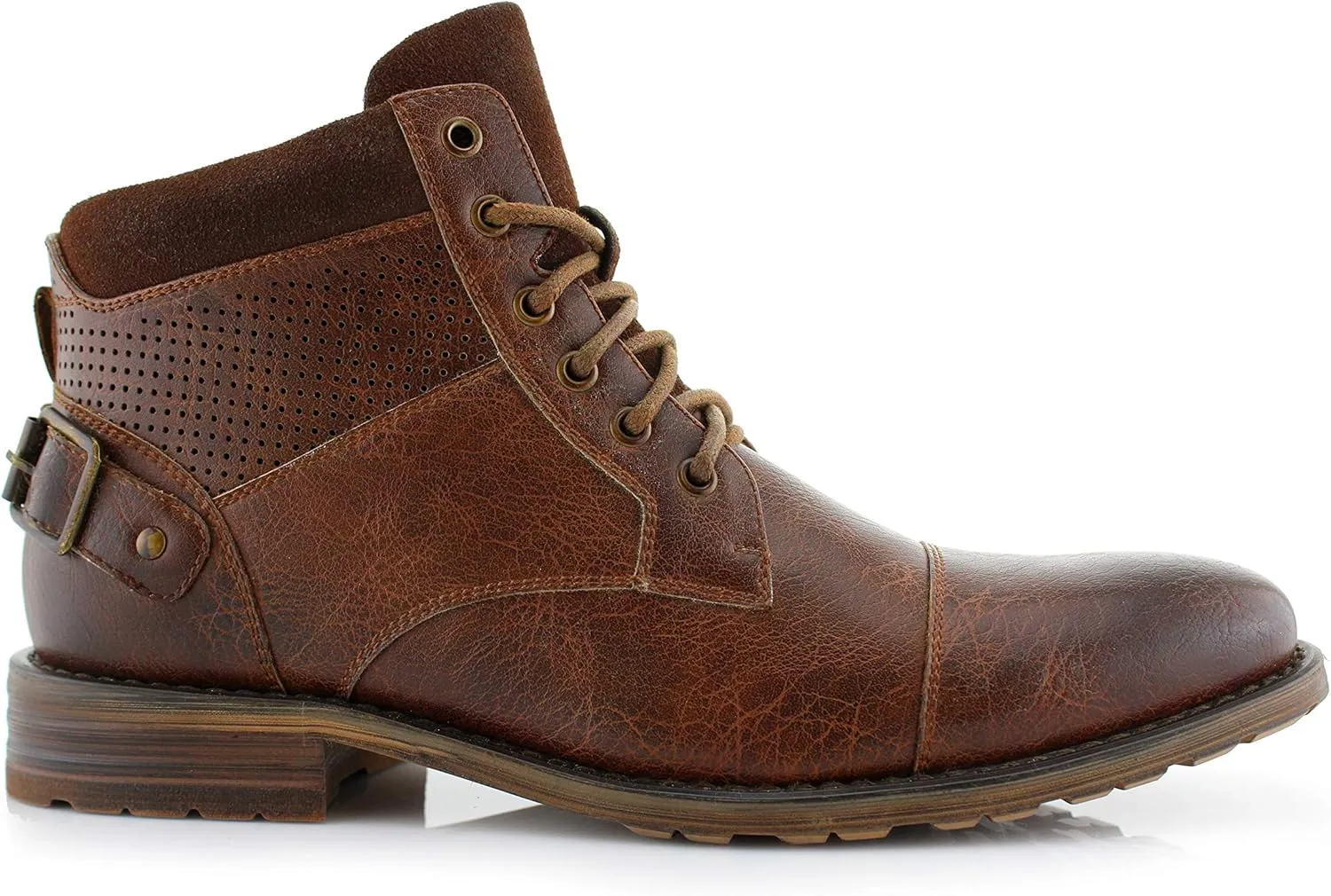 Polar Fox Ronny MPX806037 Mens Casual Work Lace Up Classic Motorcycle Combat Boots