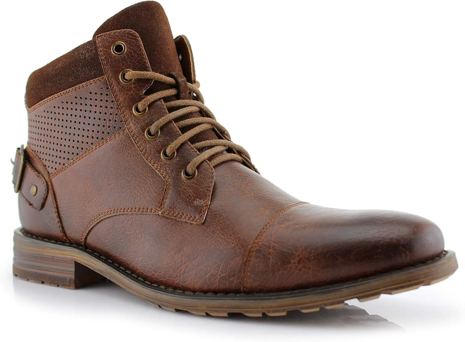 Polar Fox Ronny MPX806037 Mens Casual Work Lace Up Classic Motorcycle Combat Boots
