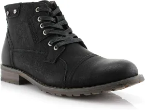 Polar Fox Ronny MPX806037 Mens Casual Work Lace Up Classic Motorcycle Combat Boots