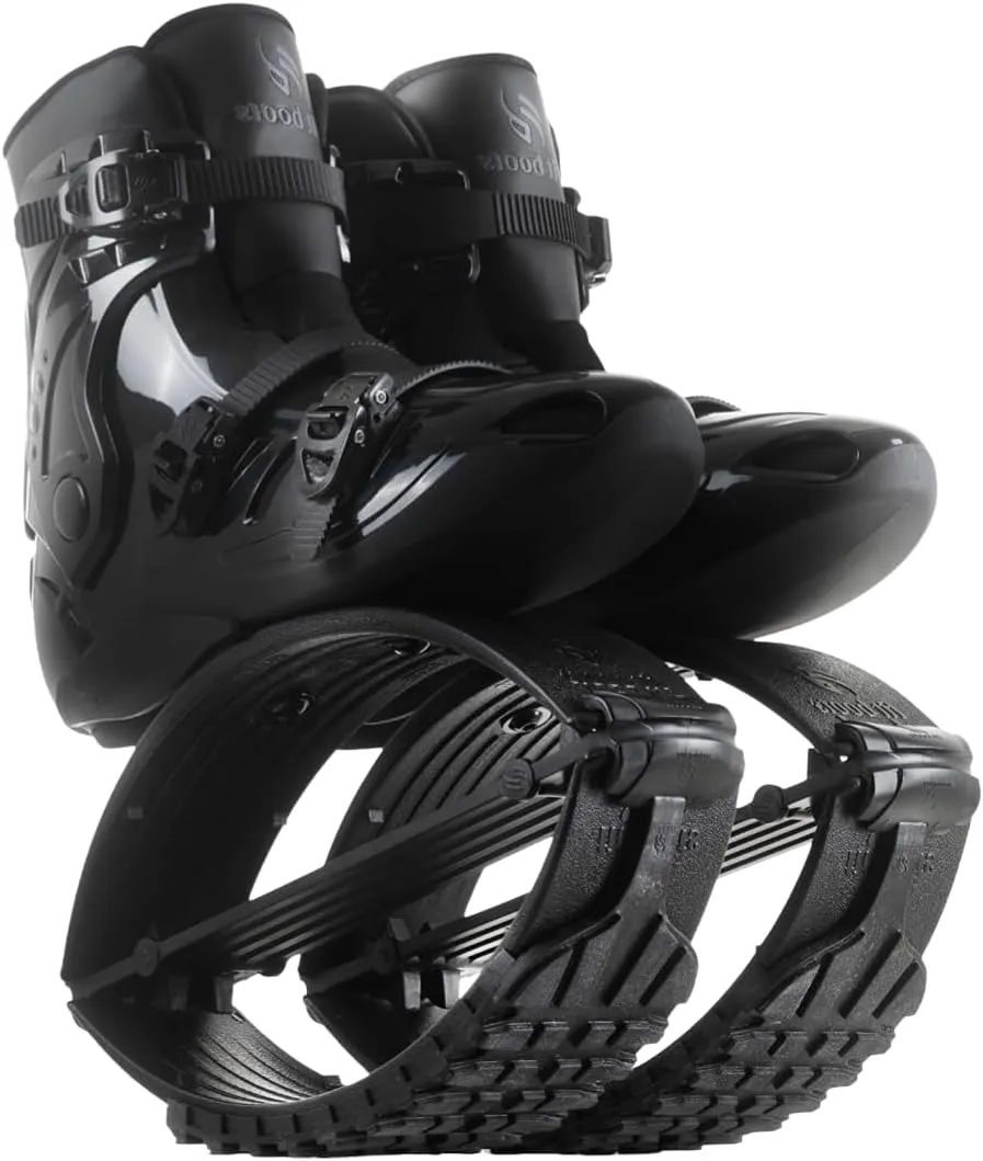 Premium Low Impact Rebound Shoe Fits kangoo Jumps for Extra Calorie Burn, Running, Virtual Fitness Classes (XL: 12-14 150-175 Lbs, Black/Black)