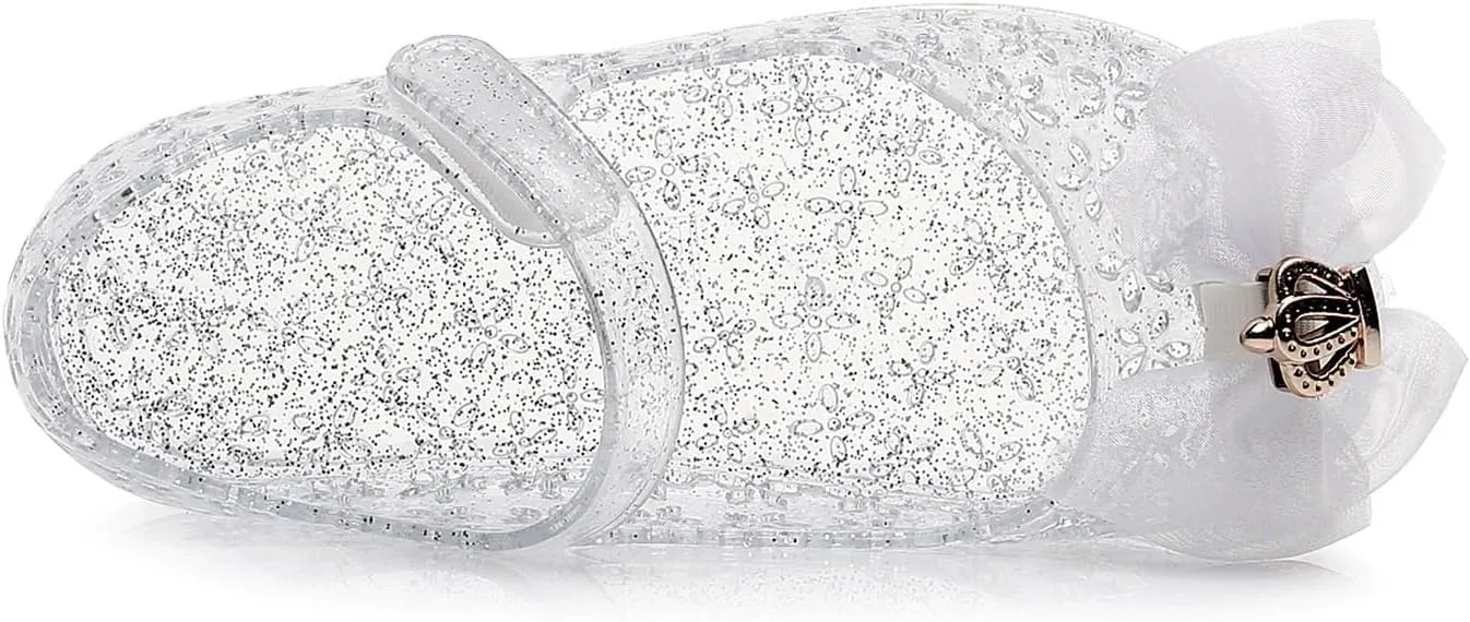 Princess Costumes Jelly Flats Shoes, Kids Girls Cosplay Birthday Party Dress Up Sandals Princess Flats Fancy Mary Jane Sandal