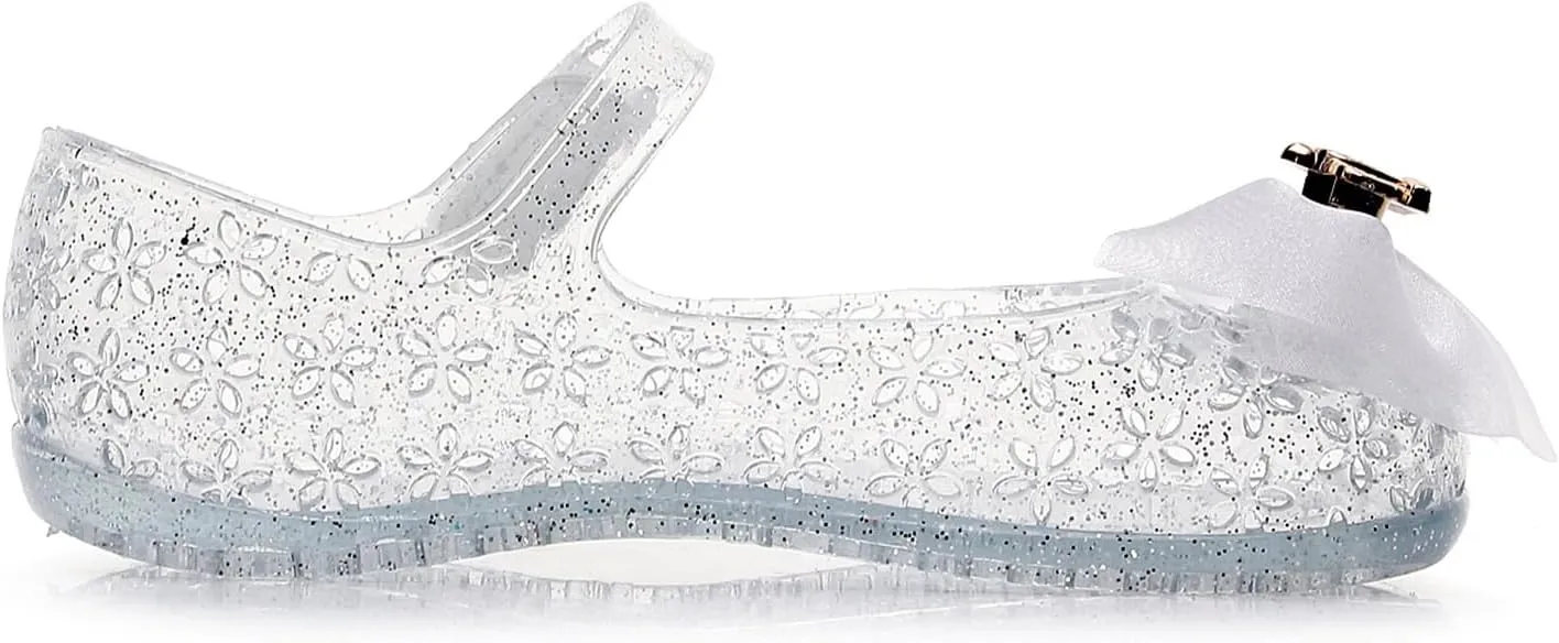 Princess Costumes Jelly Flats Shoes, Kids Girls Cosplay Birthday Party Dress Up Sandals Princess Flats Fancy Mary Jane Sandal