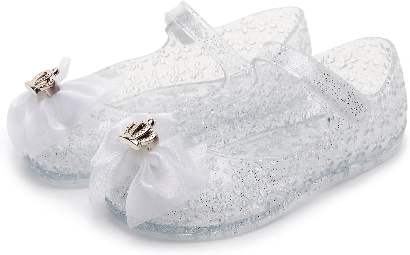 Princess Costumes Jelly Flats Shoes, Kids Girls Cosplay Birthday Party Dress Up Sandals Princess Flats Fancy Mary Jane Sandal