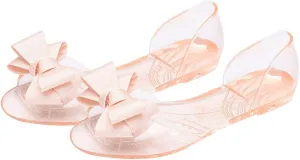 Princess Jelly Sandals with Bow Fish Mouth Summer Bowknot Beach Shoe for Women Girls (Red 35 Yards 5. 5US, 3UKï¼Œ 36EU, 8. 8425Inch)