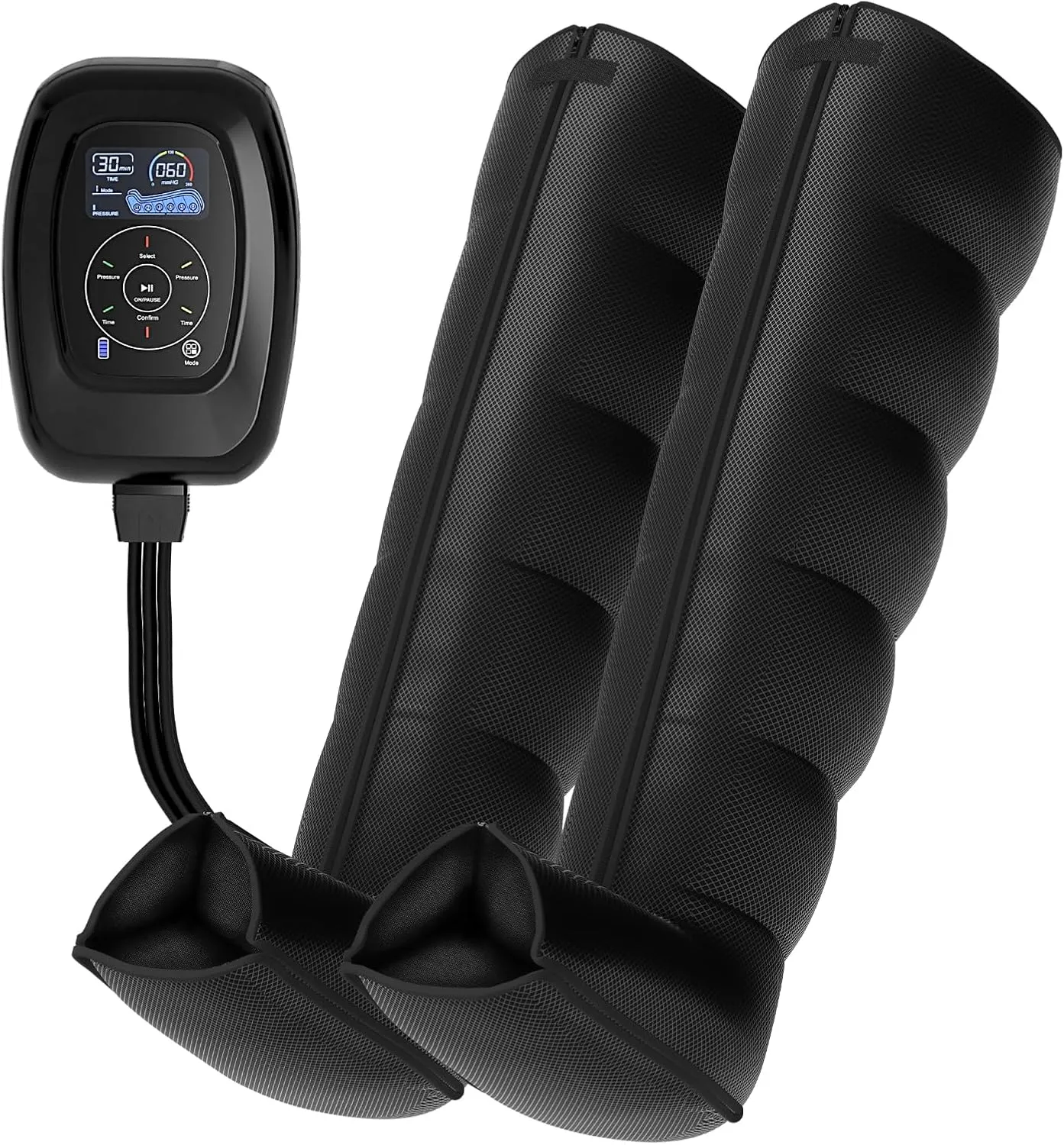 Professional Air Compression Leg Recovery System, Cordless Leg Compression Massager Boots, Fast Recovery & Improved Circulation for Athletes, Gifts for Mom Dad, 5000mAh Battery Rechargeable