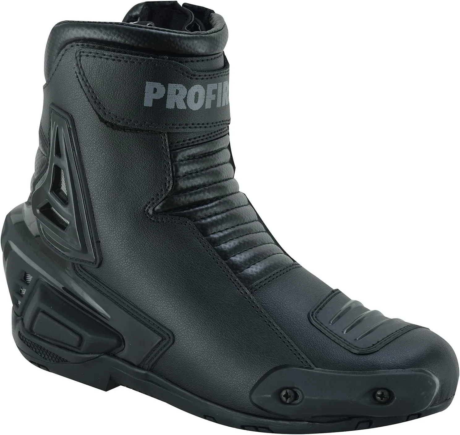 PROFIRST Men Motorbike Leather Boots Waterproof Motorcycle Rubber Sole Boots Original YKK Zip TPO Protection Shoes Short Ankle Genuine Leather Shoe