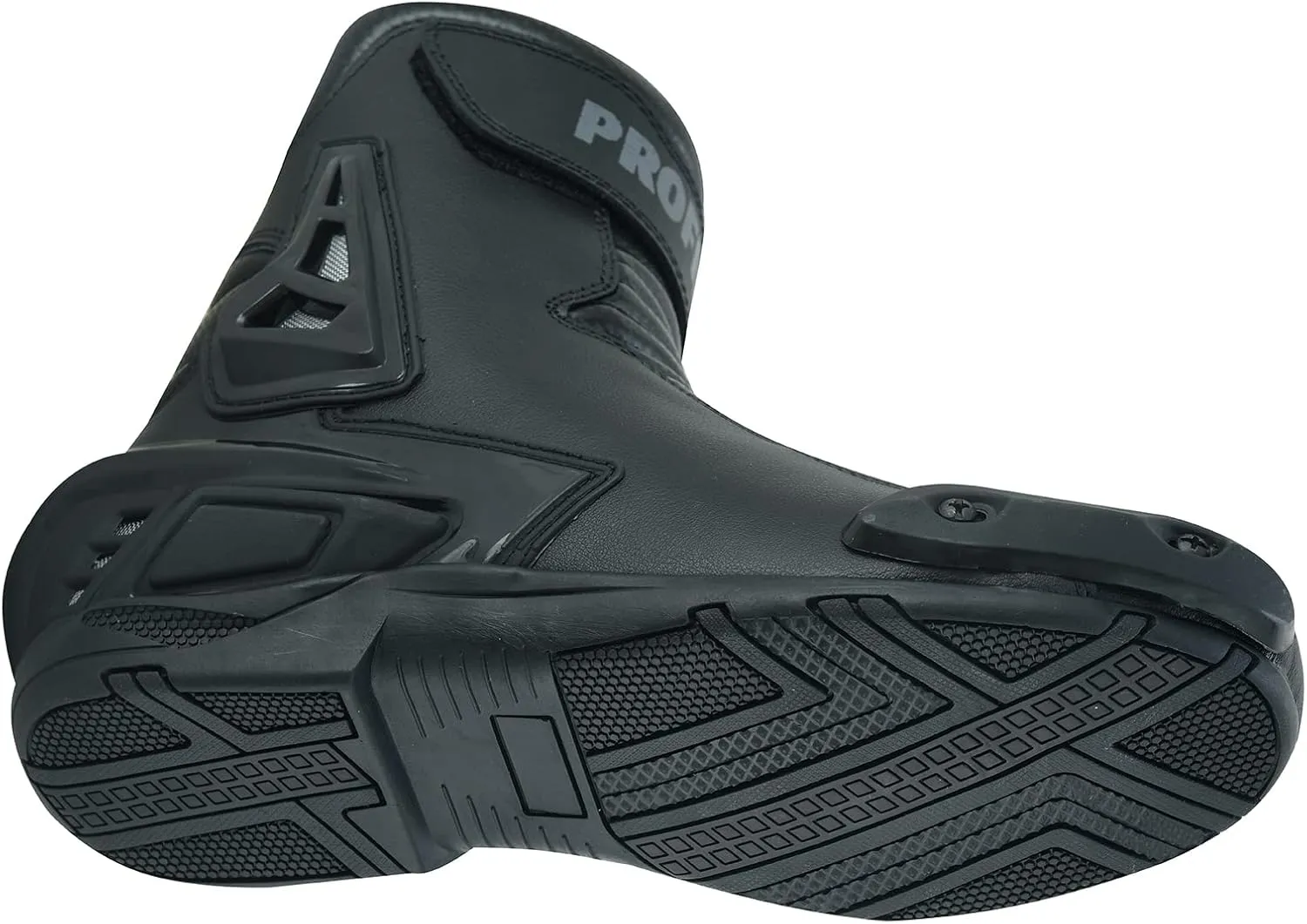 PROFIRST Men Motorbike Leather Boots Waterproof Motorcycle Rubber Sole Boots Original YKK Zip TPO Protection Shoes Short Ankle Genuine Leather Shoe