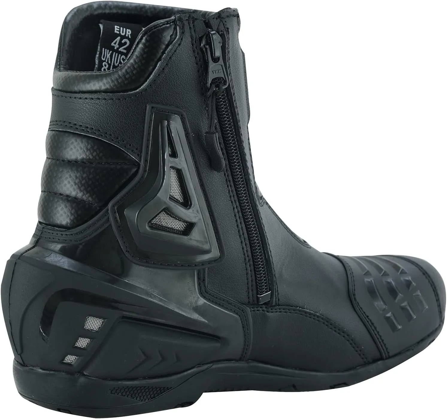 PROFIRST Men Motorbike Leather Boots Waterproof Motorcycle Rubber Sole Boots Original YKK Zip TPO Protection Shoes Short Ankle Genuine Leather Shoe