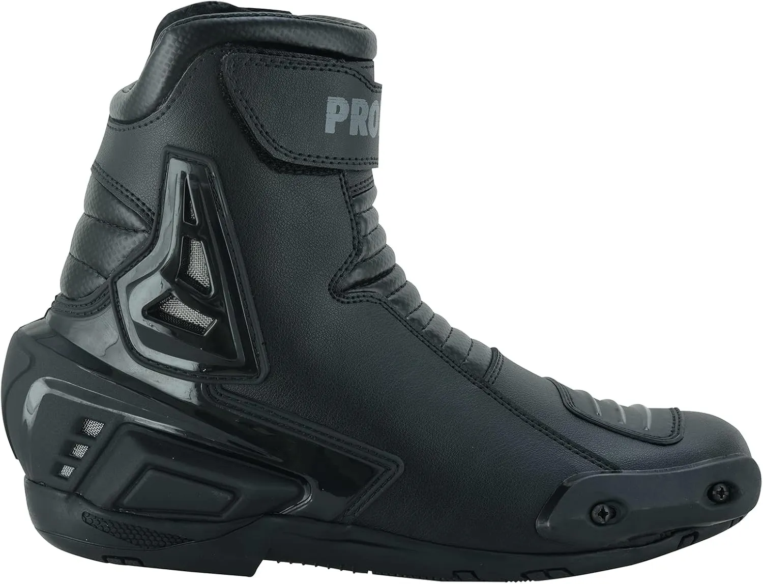 PROFIRST Men Motorbike Leather Boots Waterproof Motorcycle Rubber Sole Boots Original YKK Zip TPO Protection Shoes Short Ankle Genuine Leather Shoe