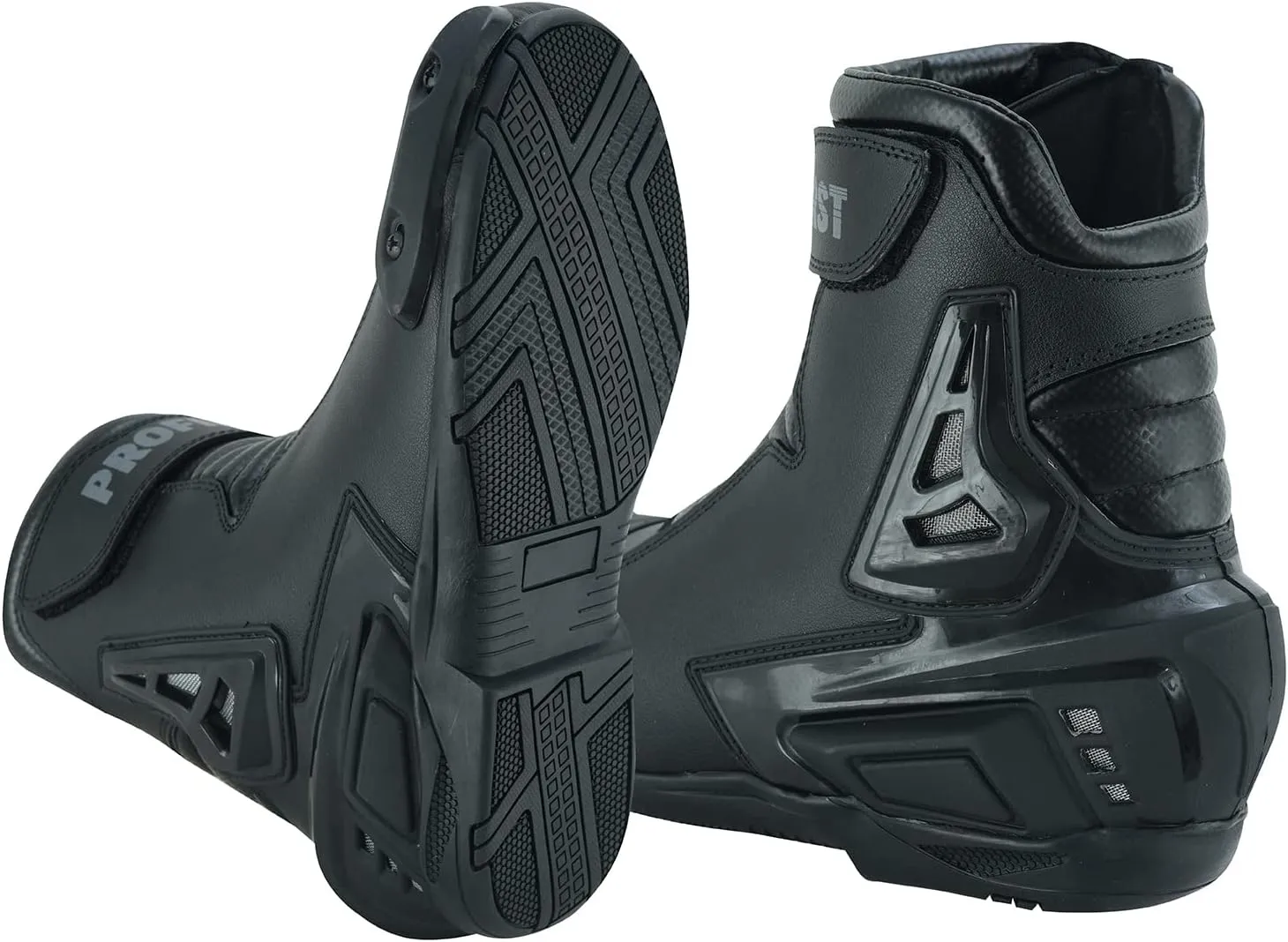 PROFIRST Men Motorbike Leather Boots Waterproof Motorcycle Rubber Sole Boots Original YKK Zip TPO Protection Shoes Short Ankle Genuine Leather Shoe