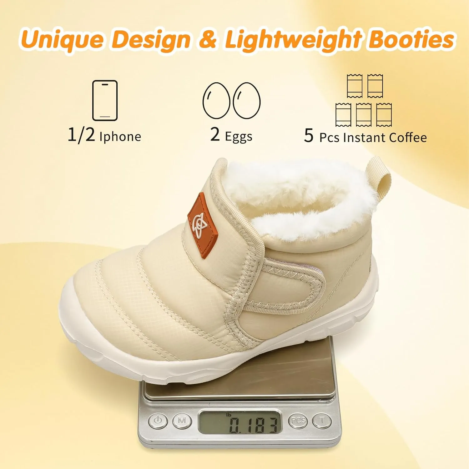QFH Baby Boys Girls Winter Warm Shoes Cozy Fleece Snow Boots Toddler Non-Slip Walking Shoes Infant Outdoor Water Resistance Faux Fur Booties