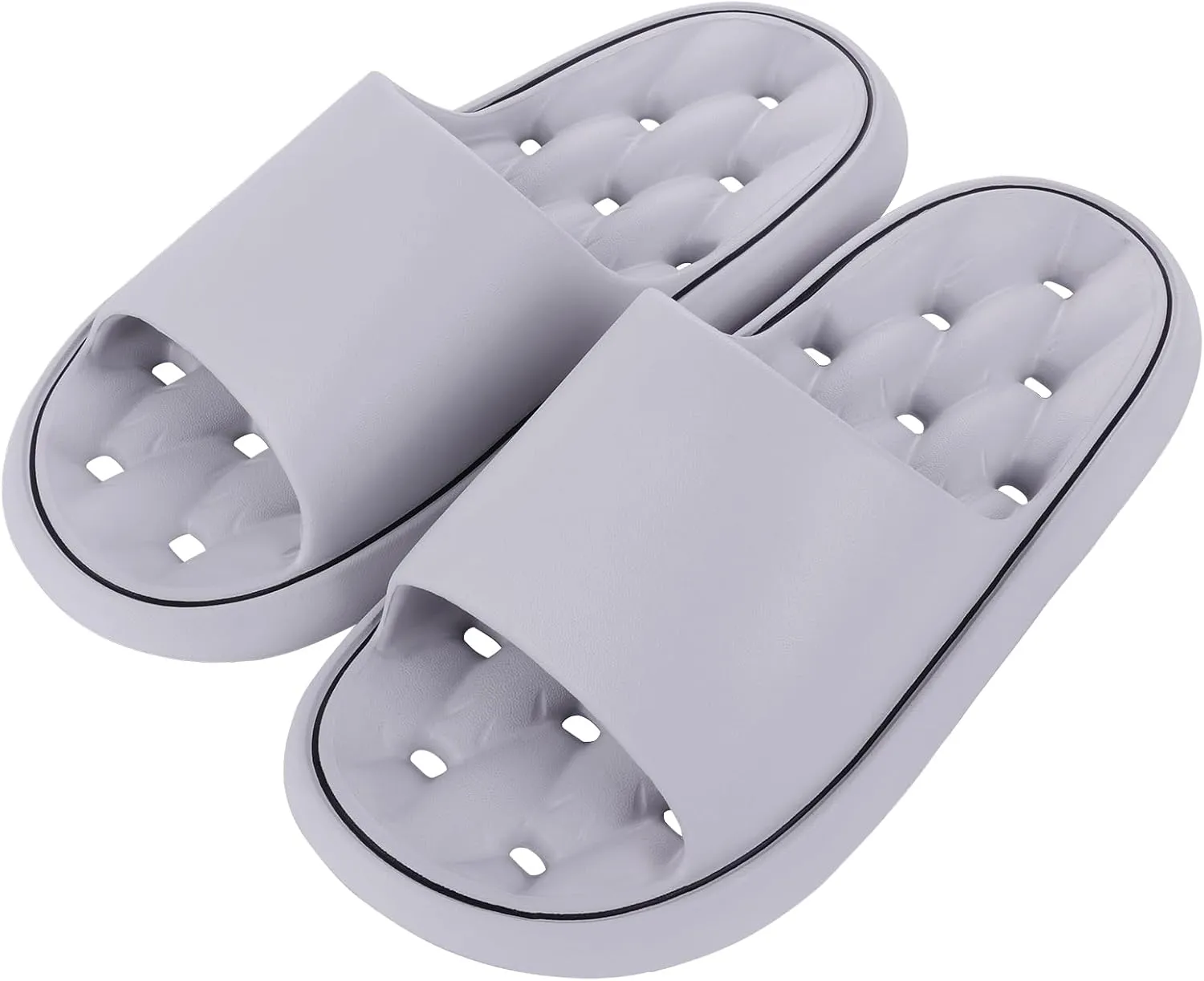 Quick Drying Shower Shoes Men Lightweight Shower Slippers with Drain Hole Soft Women Bathroom Slippers for Gym, Spa, Pool Anti-Slip Shower Shors Home Bathing Slipper Sandals