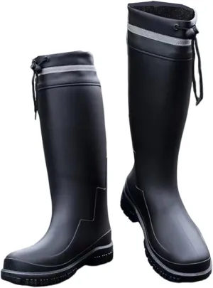 Rain Boots for Men Knee High Waterproof Garden Boots Mens Rubber Shoes with PVC Comfort Lightweight Work Mud Boots Resistant Durable Slip for Gardening Fishing Farming