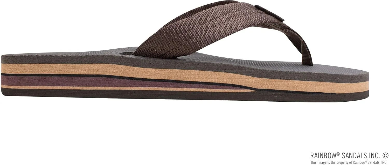 Rainbow Sandals Men's Double Layer Soft Top 1" EVA Rubber Filled Nylon Strap