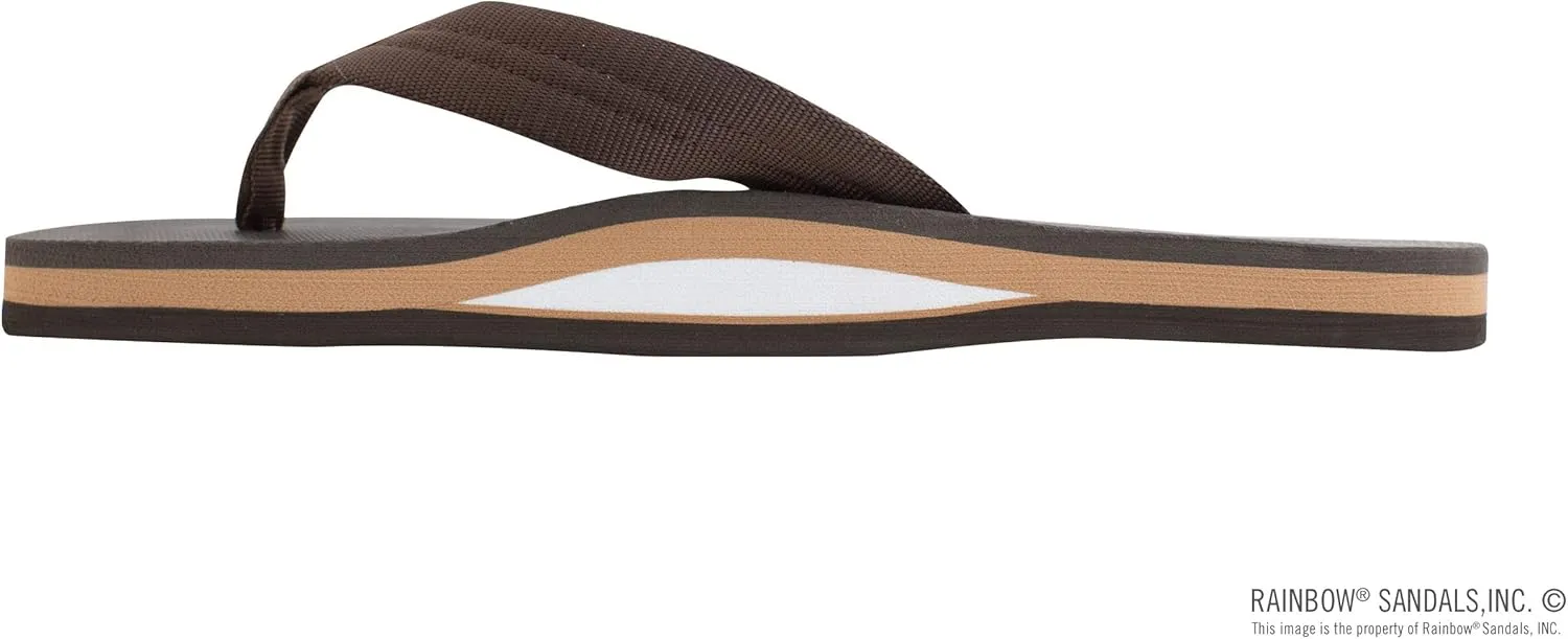 Rainbow Sandals Men's Single Layer Soft Top 1" EVA Rubber Filled Nylon Strap