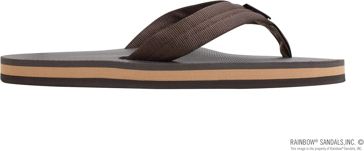 Rainbow Sandals Men's Single Layer Soft Top 1" EVA Rubber Filled Nylon Strap