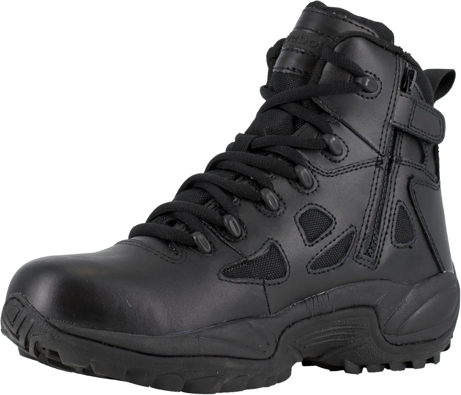 Reebok Work Men's Rapid Response RB Safety Toe 6" Stealth Boot with Side Zipper Military & Tactical