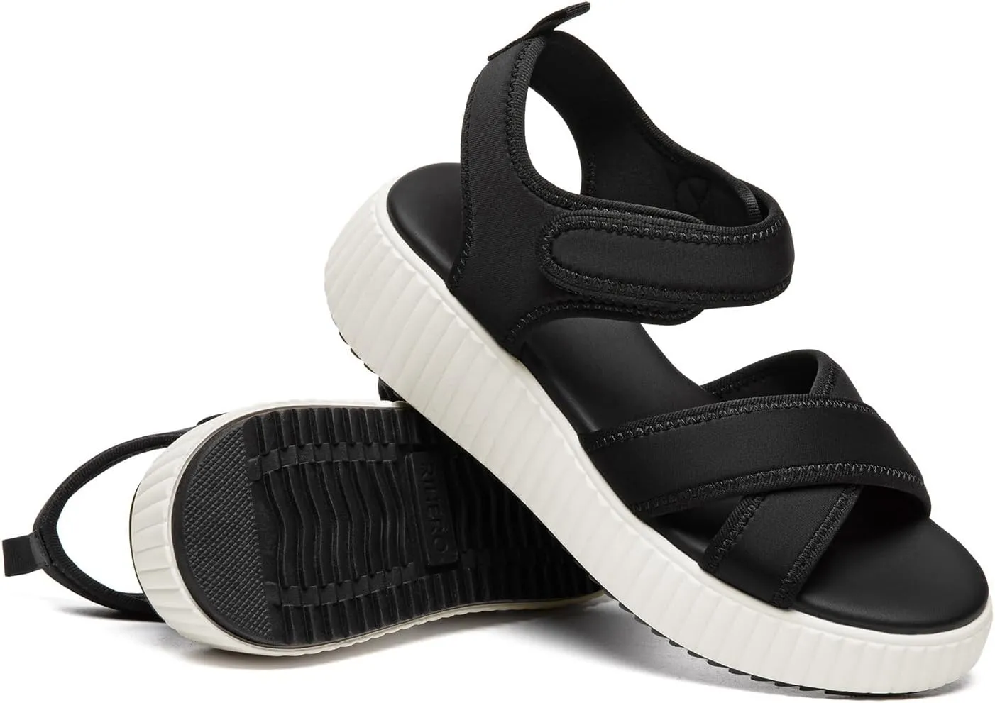 Rihero Women's Comfortable Platform Sport Sandals Open Toe Soft Adjustable Summer Beach Wedge Sandals