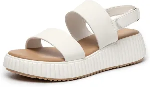 Rihero Women's Platform Sandals Comfortable Open Toe Ankle Strap Adjustable Wedge Sandals