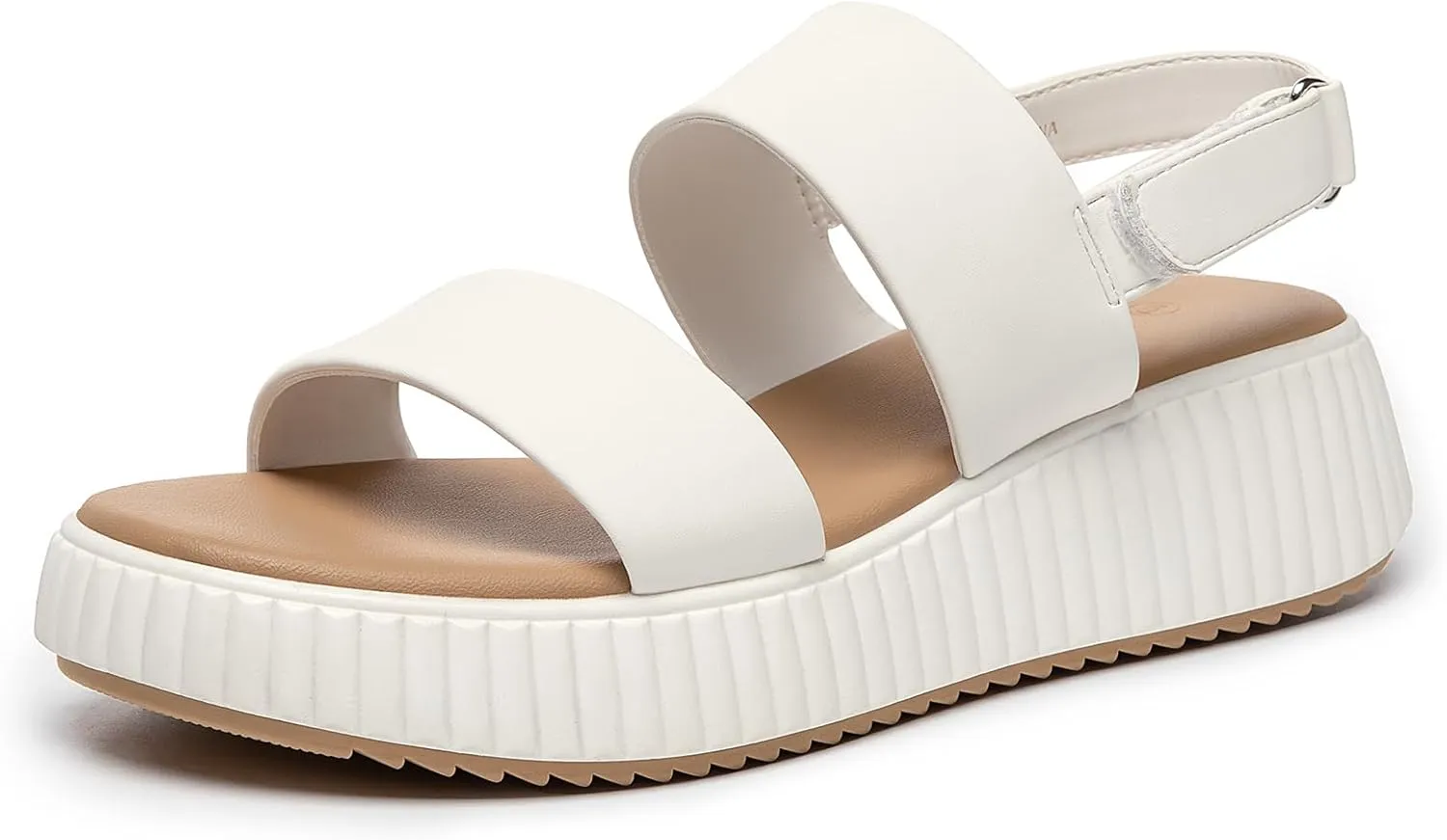 Rihero Women's Platform Sandals Comfortable Open Toe Ankle Strap Adjustable Wedge Sandals