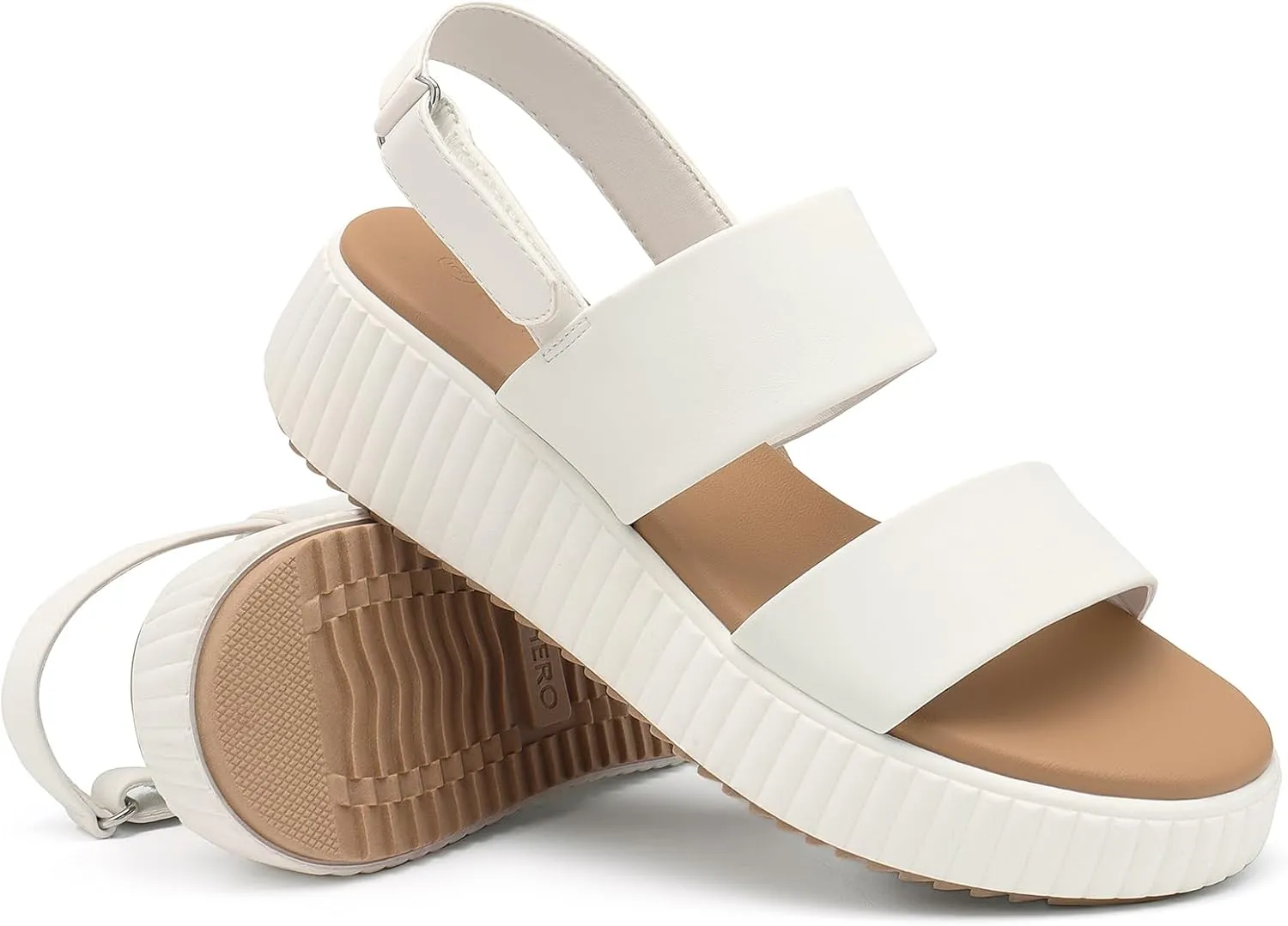 Rihero Women's Platform Sandals Comfortable Open Toe Ankle Strap Adjustable Wedge Sandals