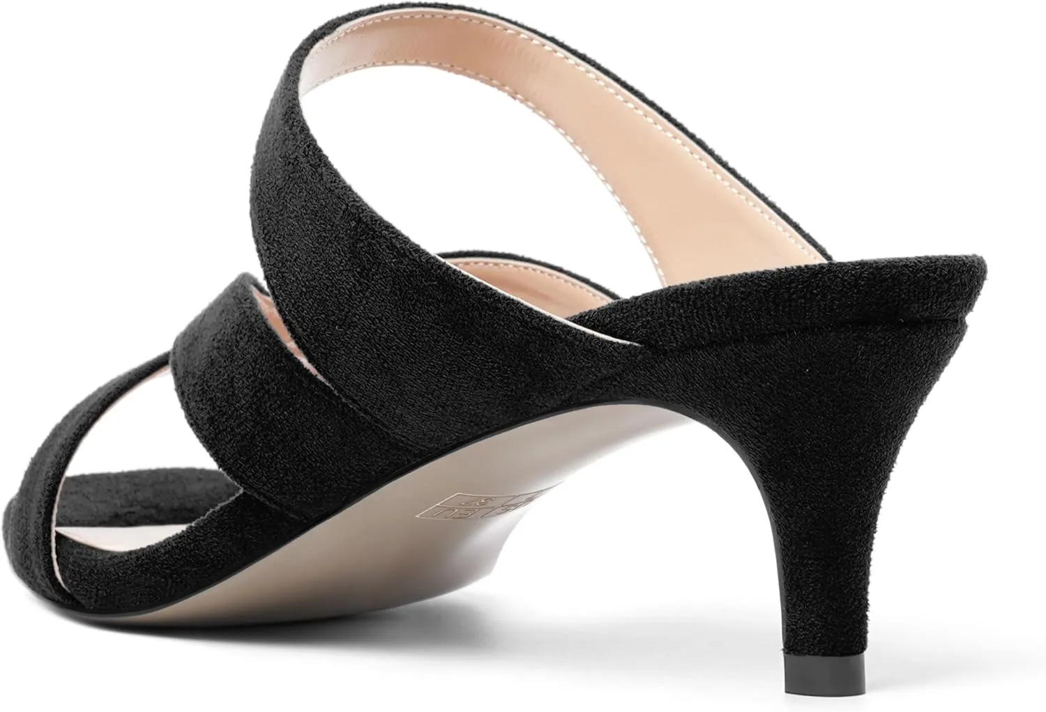 ROSERWISH Womens Slip On Party Suede Casual Fashion Open Toe Kitten Low Heel Heeled Sandals 2 Inch