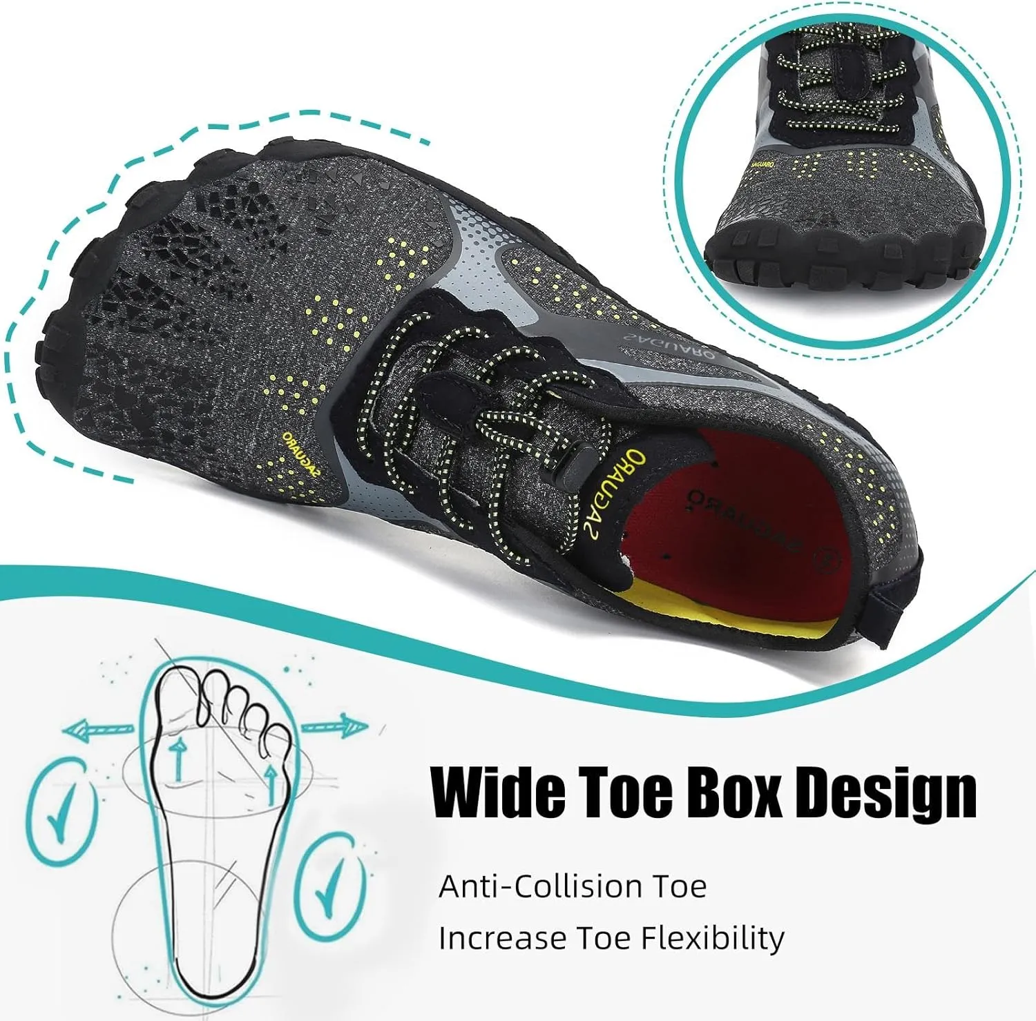 SAGUARO Womens Mens Barefoot Shoes Minimalist Trail Runner Wide Toe Box Zero Drop Outdoor Cross Training Shoe