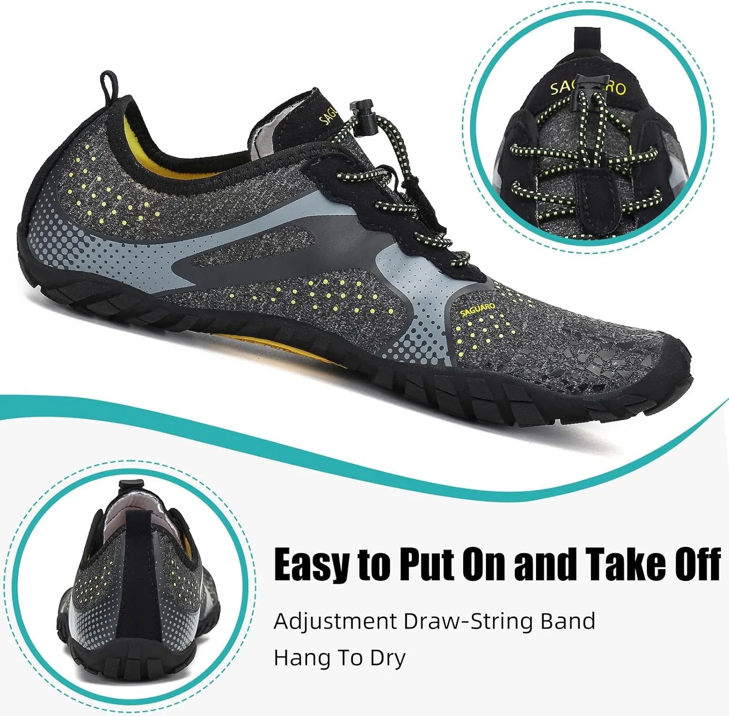 SAGUARO Womens Mens Barefoot Shoes Minimalist Trail Runner Wide Toe Box Zero Drop Outdoor Cross Training Shoe