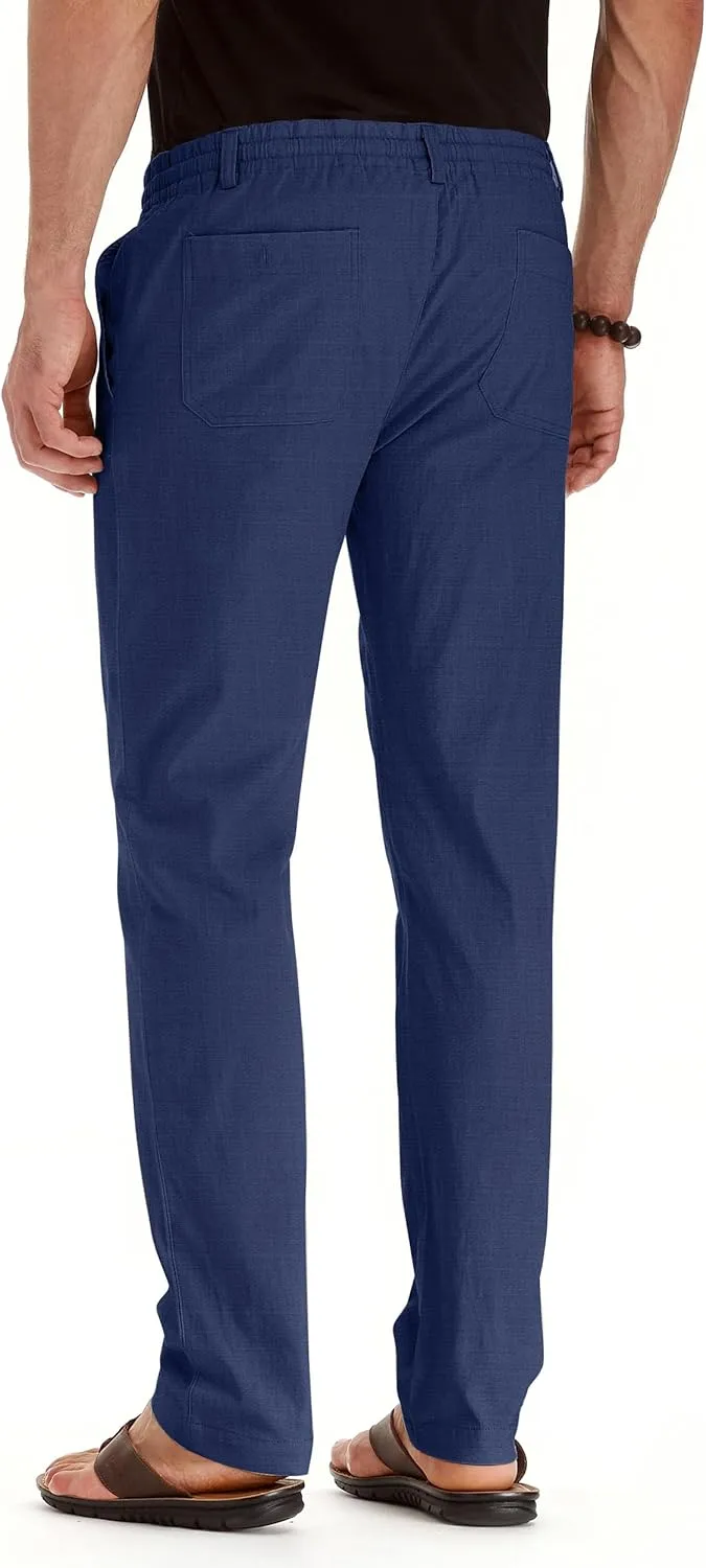 Sailwind Men's Drawstring Linen Pants Casual Summer Beach Loose Trousers