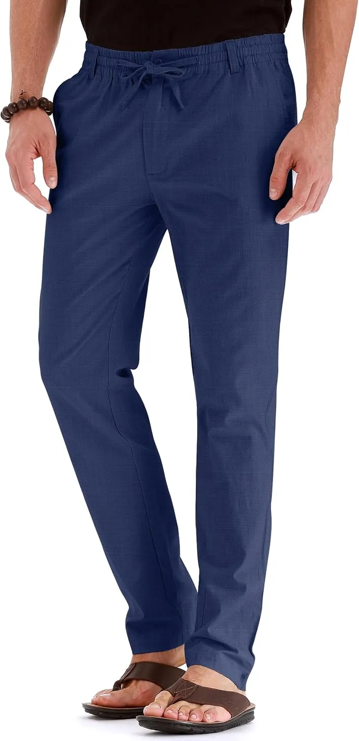 Sailwind Men's Drawstring Linen Pants Casual Summer Beach Loose Trousers