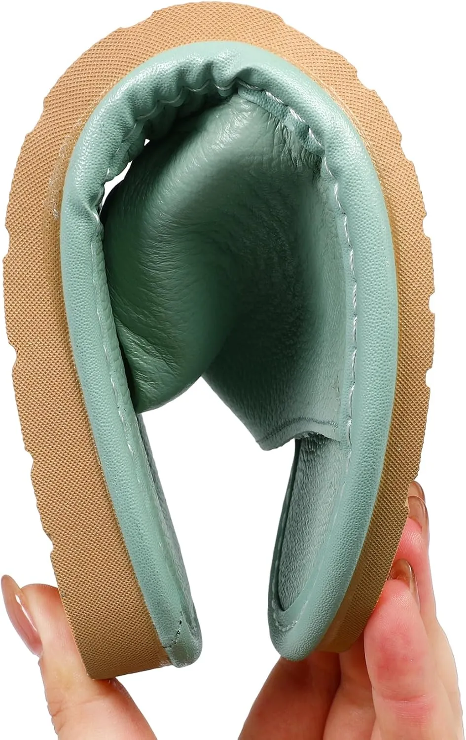 Sandals Women Men, Genuine Leather Slippers, House Slippers for Women Indoor Outdoor, Unisex Soft Flat Sandals