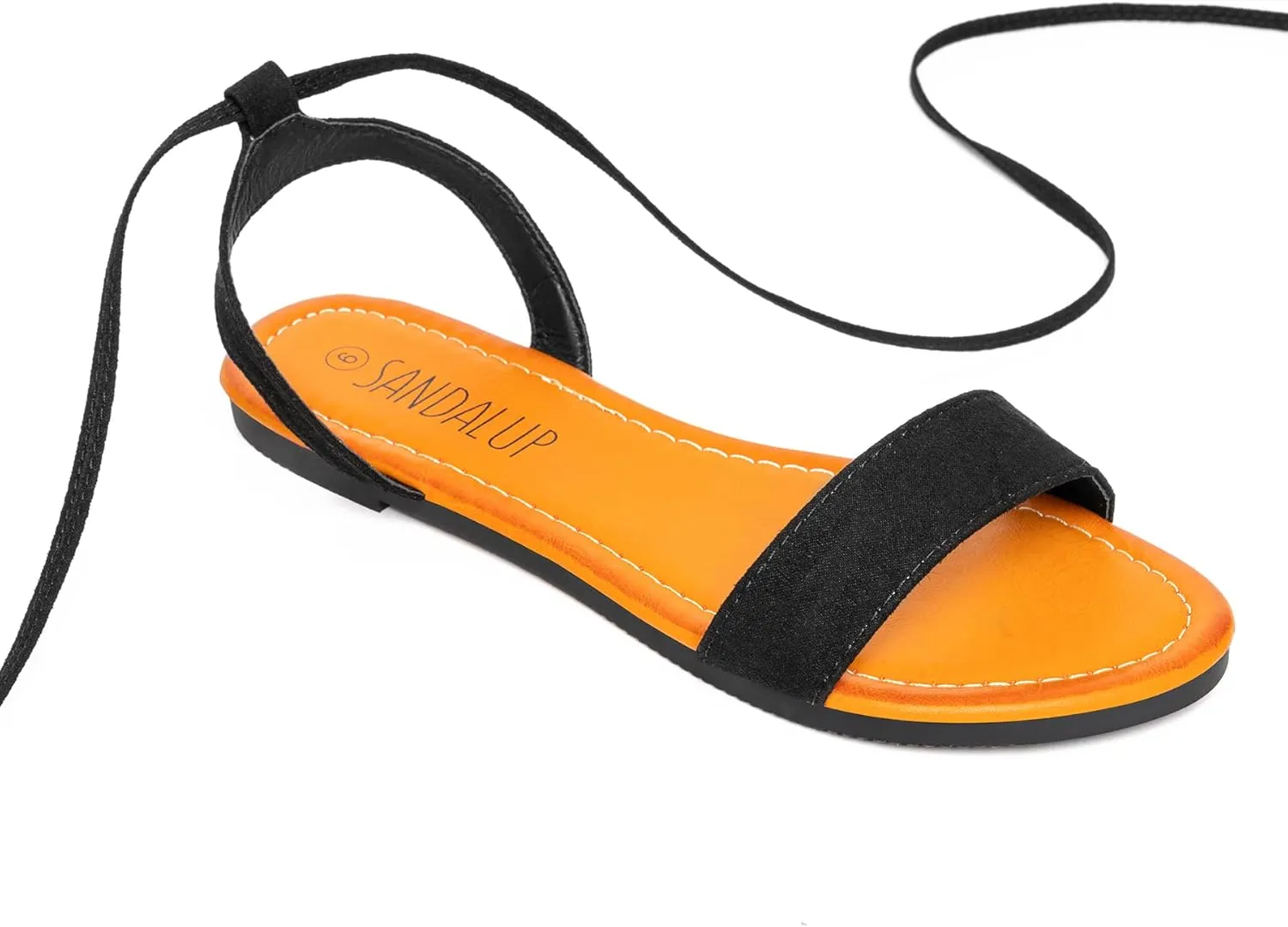 SANDALUP Womens Sandals Dressy Strappy Summer Cute Tie Up Ankle Strap flat sandals for women
