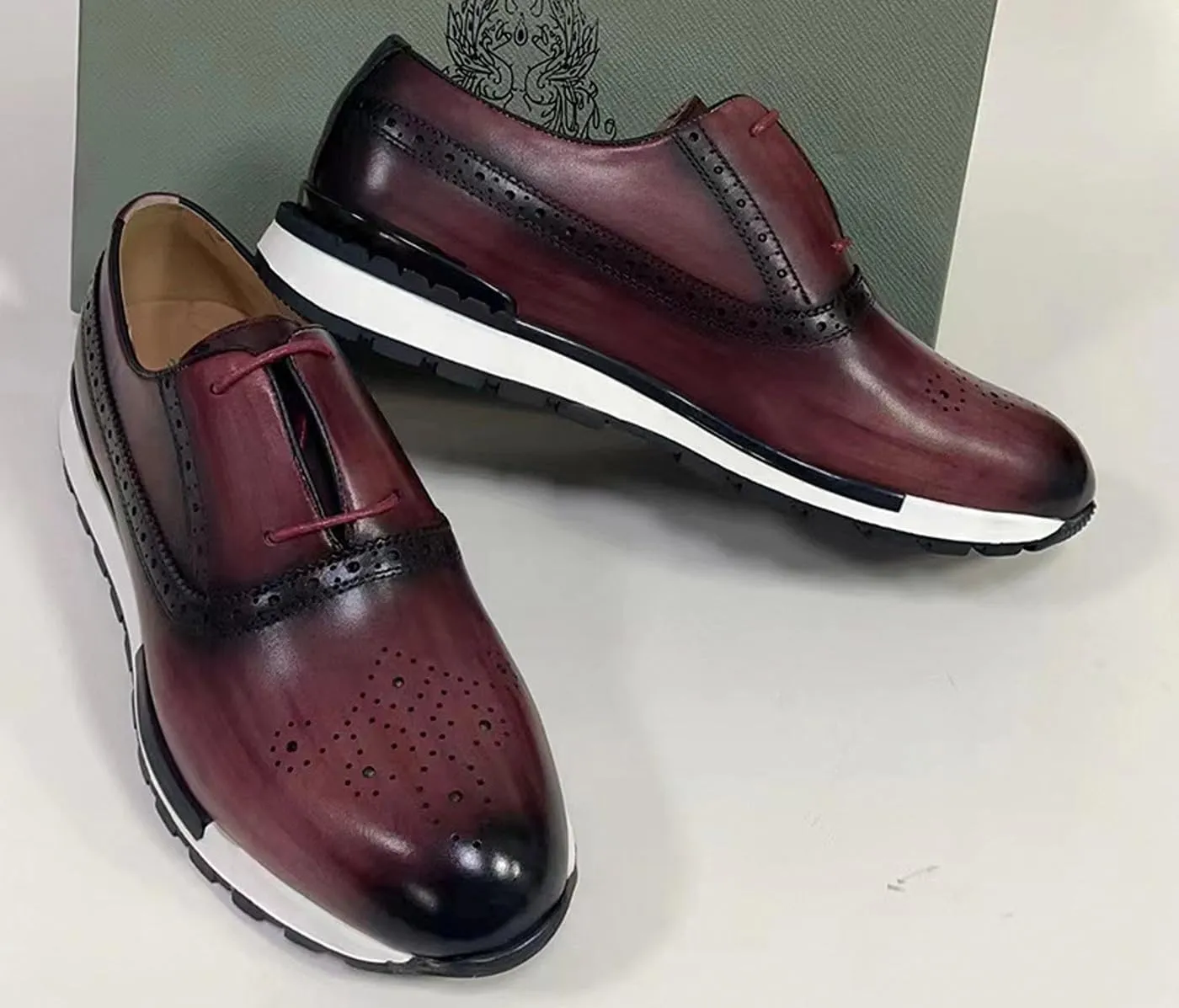 Santimon Mens Sneakers Fashion Casual Shoes Comfort Walking Shoes Modern Genunie Leather Flat Oxfords Business Casual Derby for Men