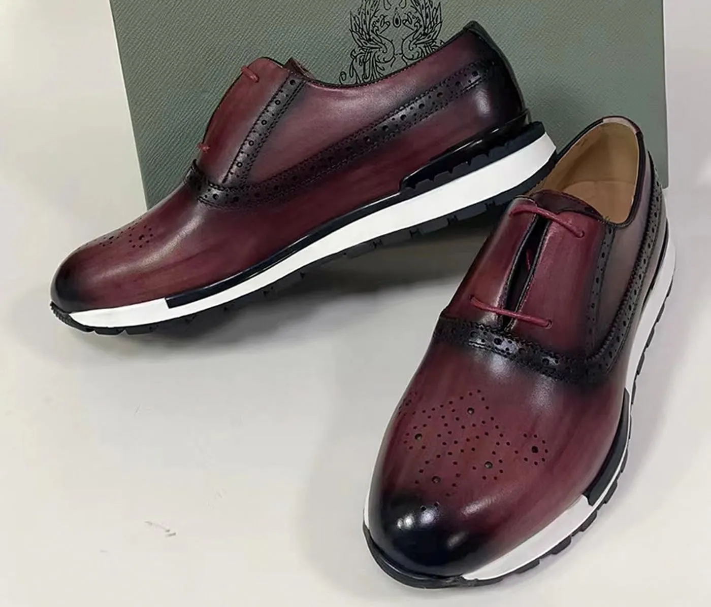 Santimon Mens Sneakers Fashion Casual Shoes Comfort Walking Shoes Modern Genunie Leather Flat Oxfords Business Casual Derby for Men