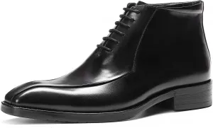Santimon Oxfords Boots for Men Formal Dress Genuine Leather Plain Toe Ankle Boots Mens Fashion Business Casual Wedding Prom Tuxedo Comfortable Western Lace Up Boots