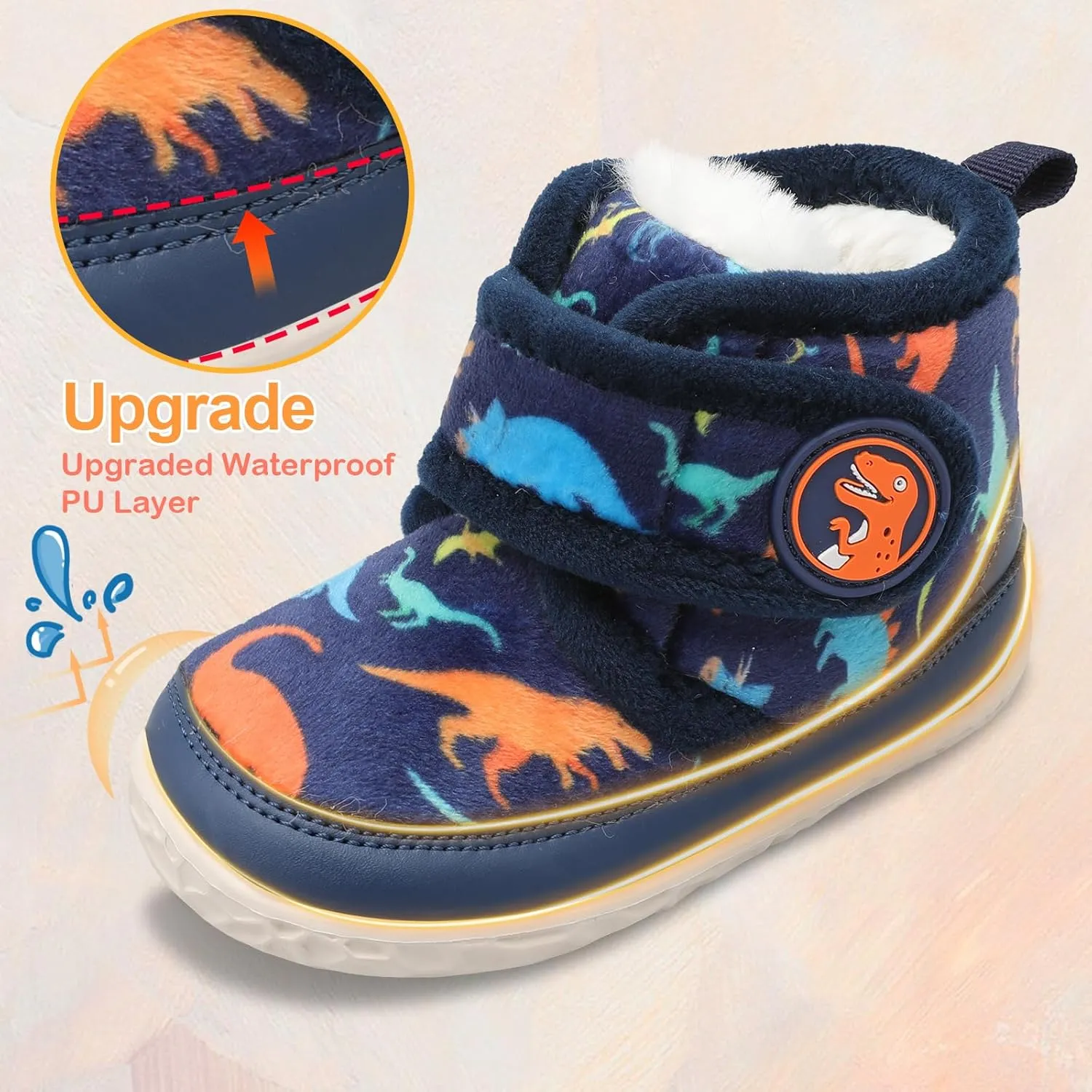 Scurtain Toddler Slippers Girl Boy House Shoes Fuzzy Hard Bottom Winter Boots Baby Cozy Walking Sock Shoes
