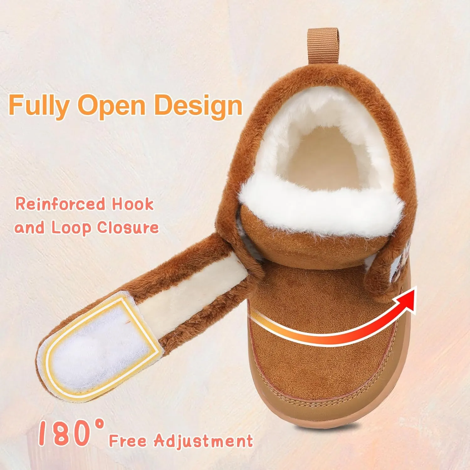 Scurtain Toddler Slippers Girl Boy House Shoes Fuzzy Hard Bottom Winter Boots Baby Cozy Walking Sock Shoes