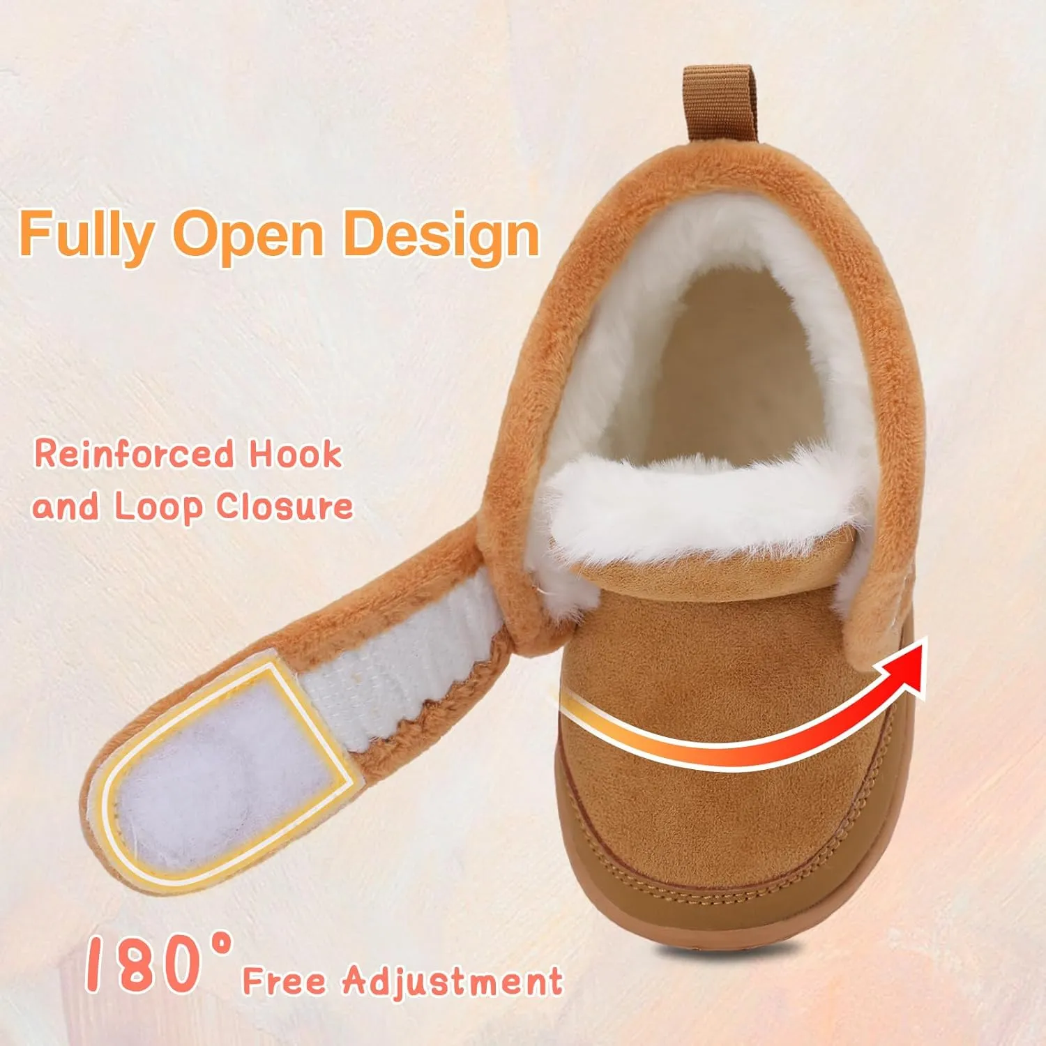 Scurtain Toddler Slippers Girl Boy House Shoes Fuzzy Hard Bottom Winter Boots Baby Cozy Walking Sock Shoes