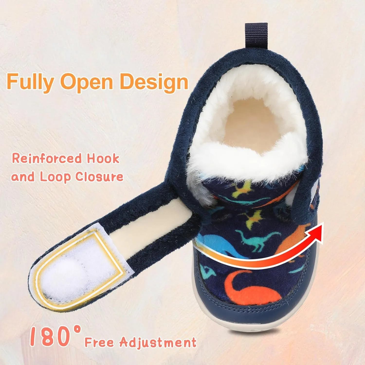 Scurtain Toddler Slippers Girl Boy House Shoes Fuzzy Hard Bottom Winter Boots Baby Cozy Walking Sock Shoes