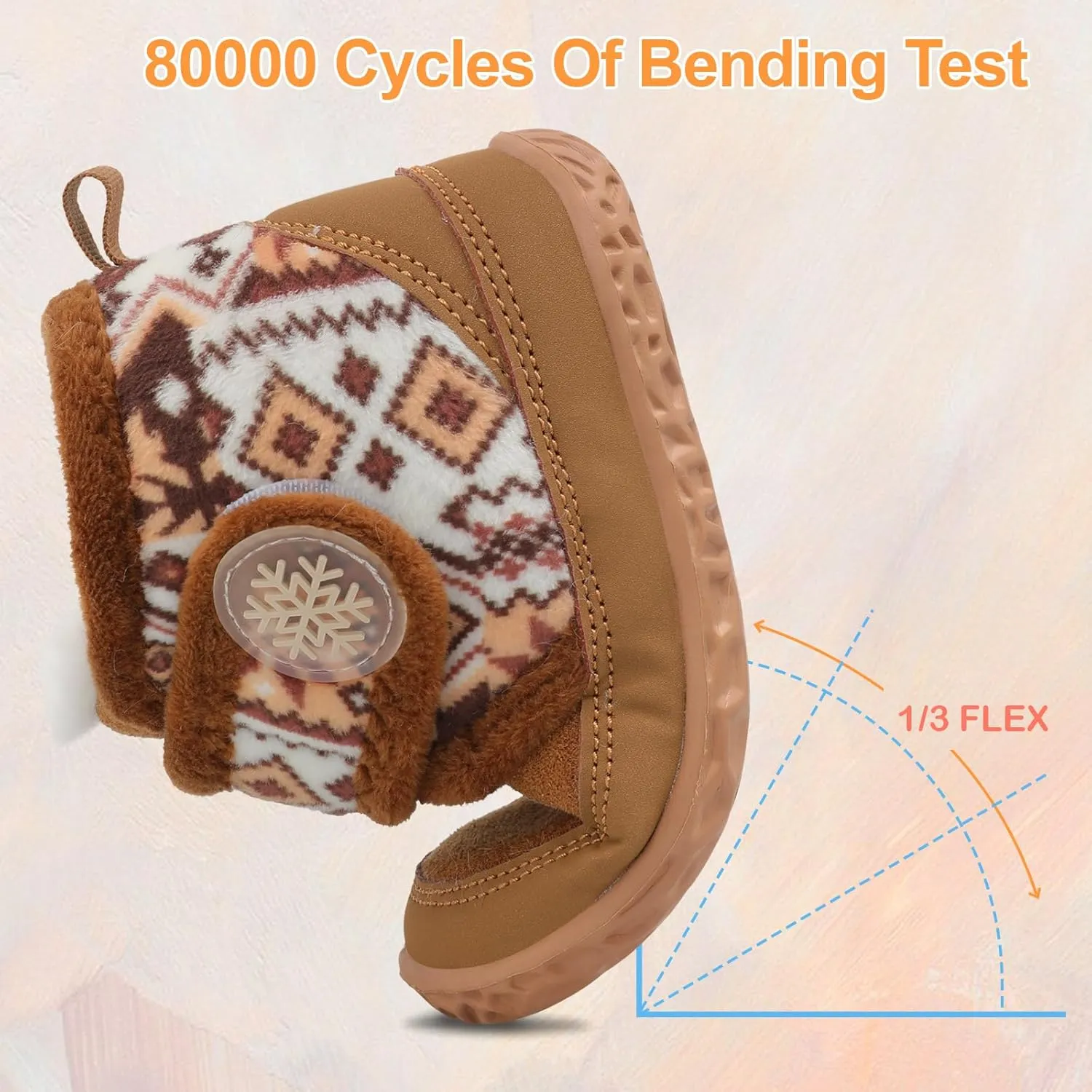 Scurtain Toddler Slippers Girl Boy House Shoes Fuzzy Hard Bottom Winter Boots Baby Cozy Walking Sock Shoes