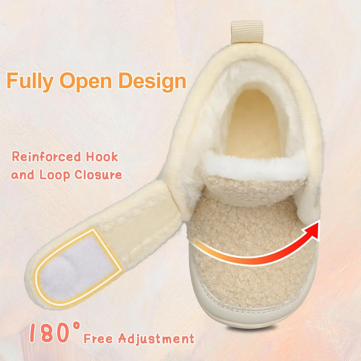 Scurtain Toddler Slippers Girl Boy House Shoes Fuzzy Hard Bottom Winter Boots Baby Cozy Walking Sock Shoes