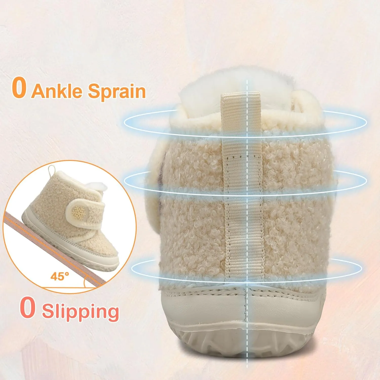 Scurtain Toddler Slippers Girl Boy House Shoes Fuzzy Hard Bottom Winter Boots Baby Cozy Walking Sock Shoes